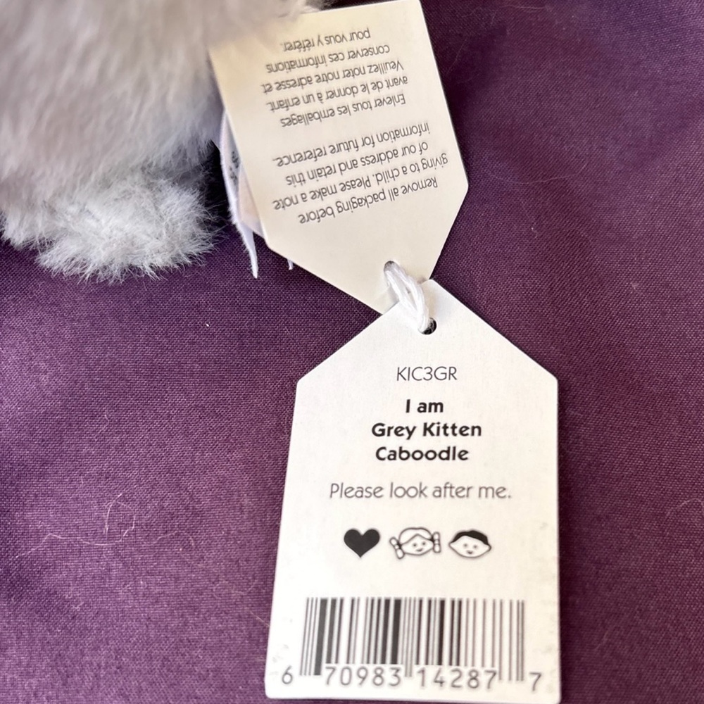 Jellycat Kittens CABOODLE Cream & Grey bundle of 2 Both Retired & Rare blue eyes - Picture 6 of 9
